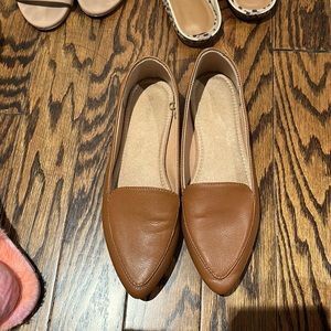 Brown leather flats size 7